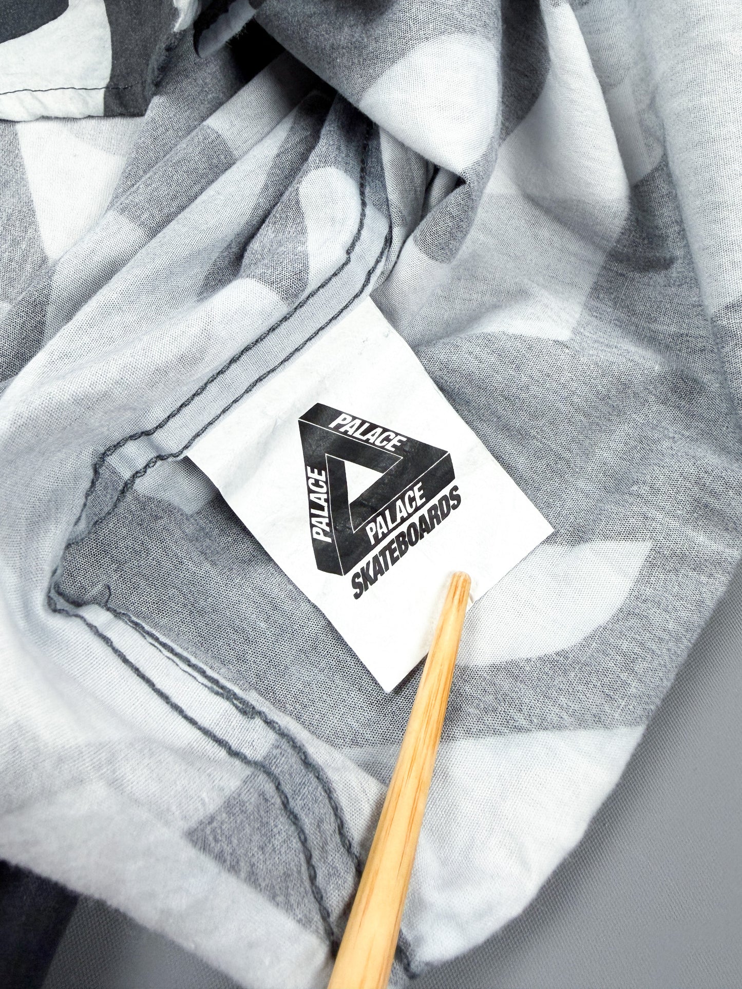 Palace 'Boojie Repeater' Long Sleeve Shirt - Black / White / Grey - Size: Medium