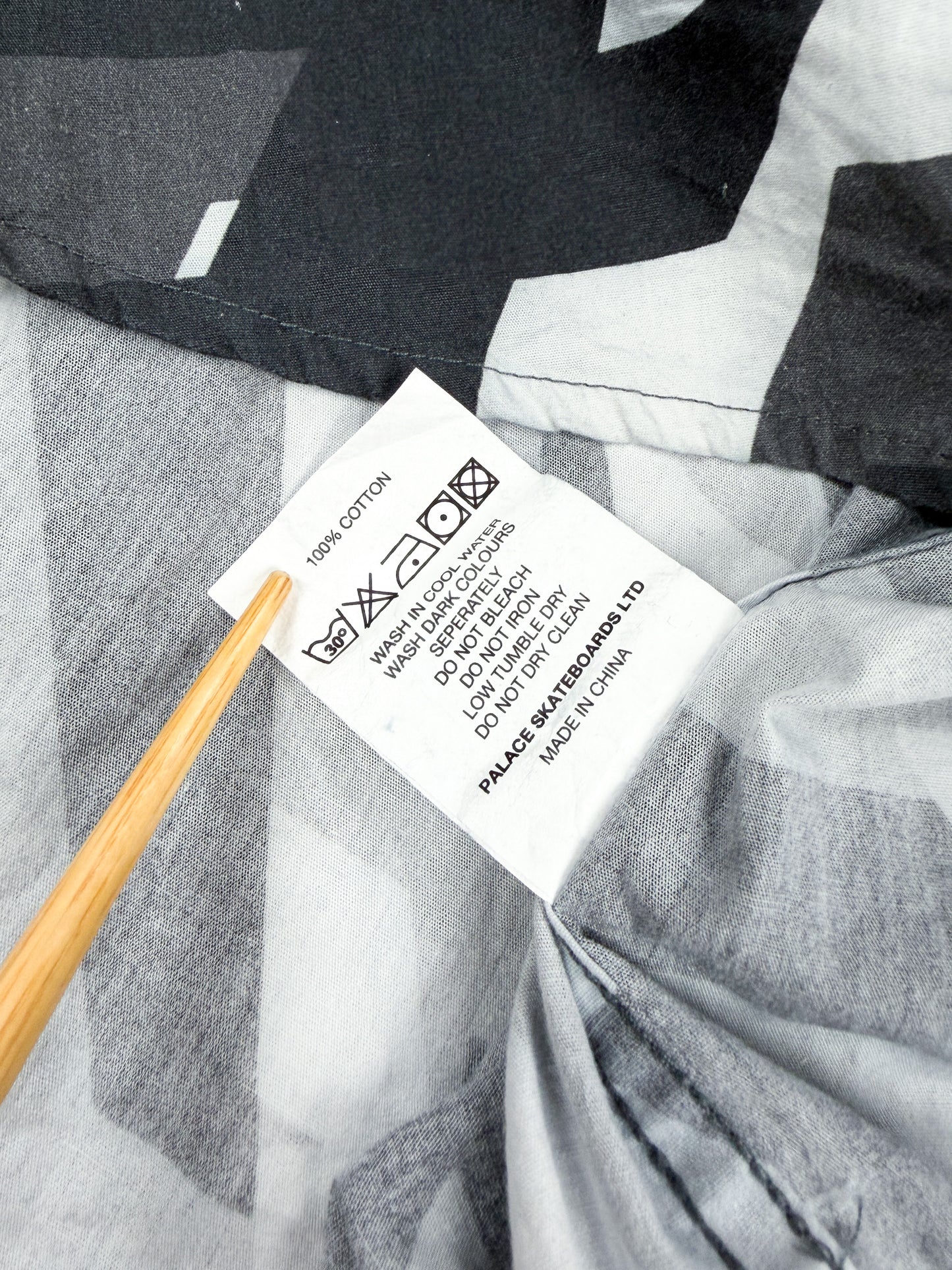 Palace 'Boojie Repeater' Long Sleeve Shirt - Black / White / Grey - Size: Medium