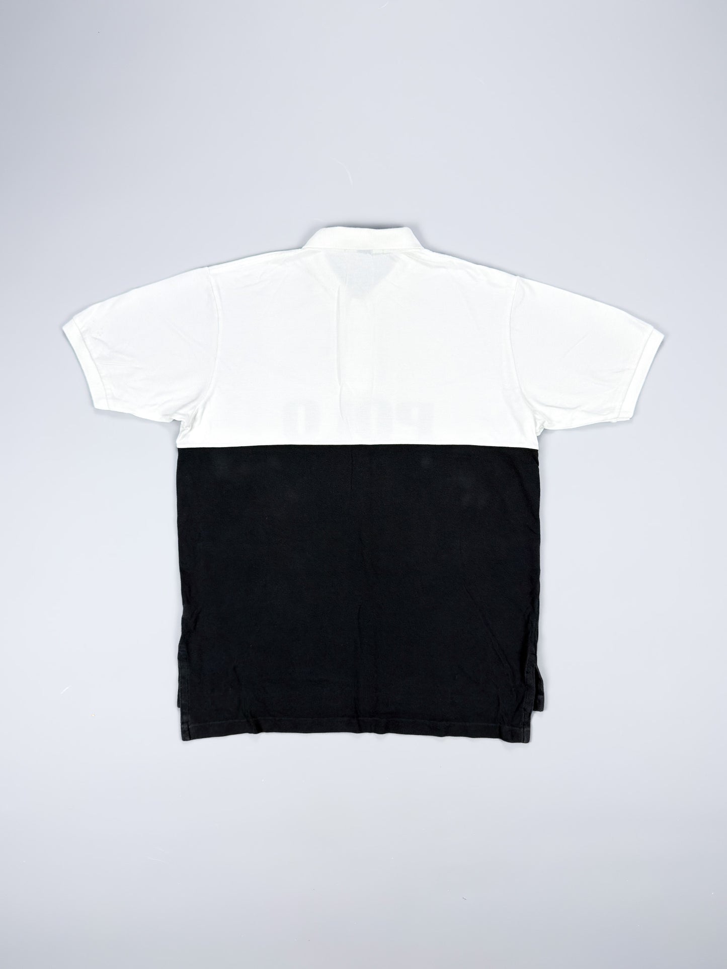 90's Polo Sport Ralph Lauren Polo Shirt Huge Spellout - Black / White - Size: Large