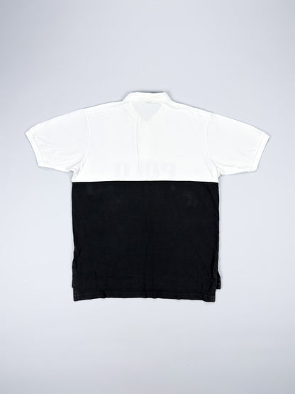 90's Polo Sport Ralph Lauren Polo Shirt Huge Spellout - Black / White - Size: Large