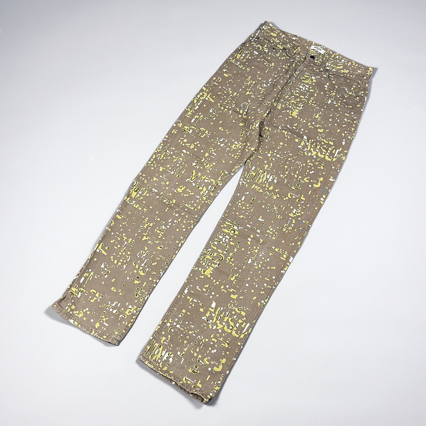 Moschino Jeans Khaki Digital Print Jeans - Size: 32"