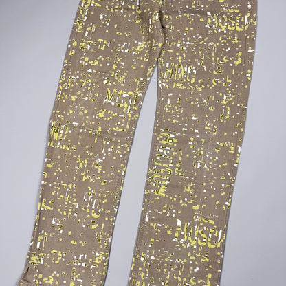 Moschino Jeans Khaki Digital Print Jeans - Size: 32"