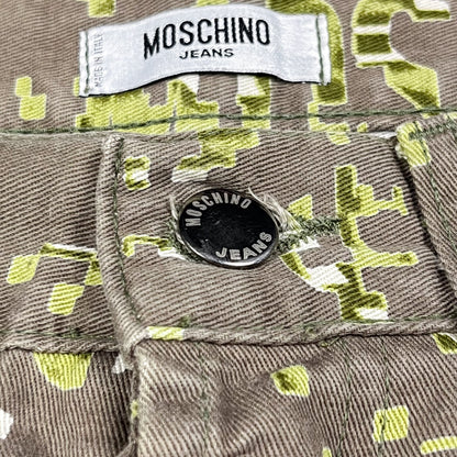 Moschino Jeans Khaki Digital Print Jeans - Size: 32"