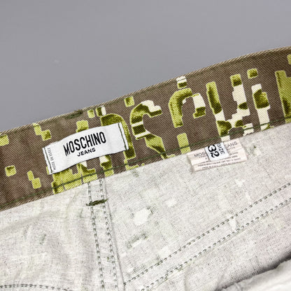 Moschino Jeans Khaki Digital Print Jeans - Size: 32"