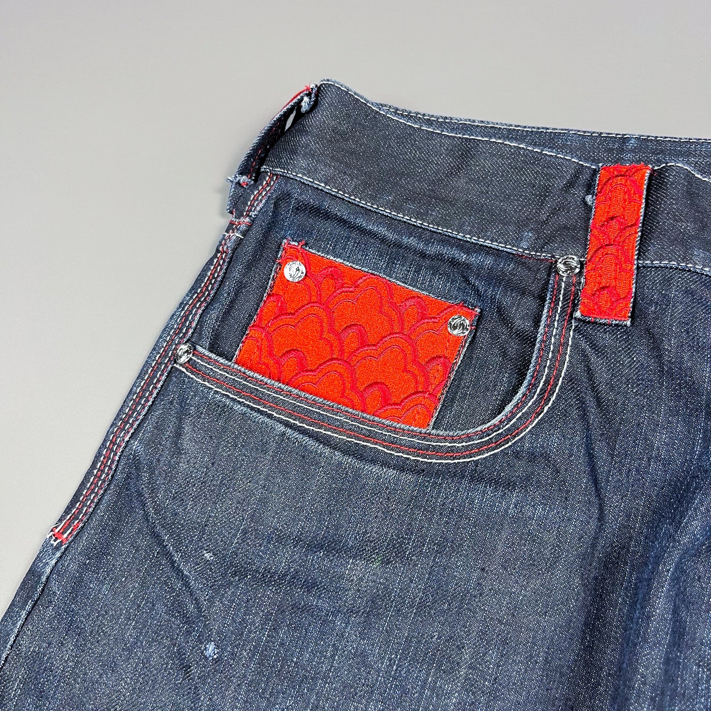 S2ONE / Soone Japanese Sharaku Embroidered Selvedge Jeans - Size: 34"