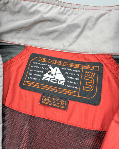 FW1998 Nike ACG Packable Reflective Windbreaker - Red / Dark Grey - Size: XXL