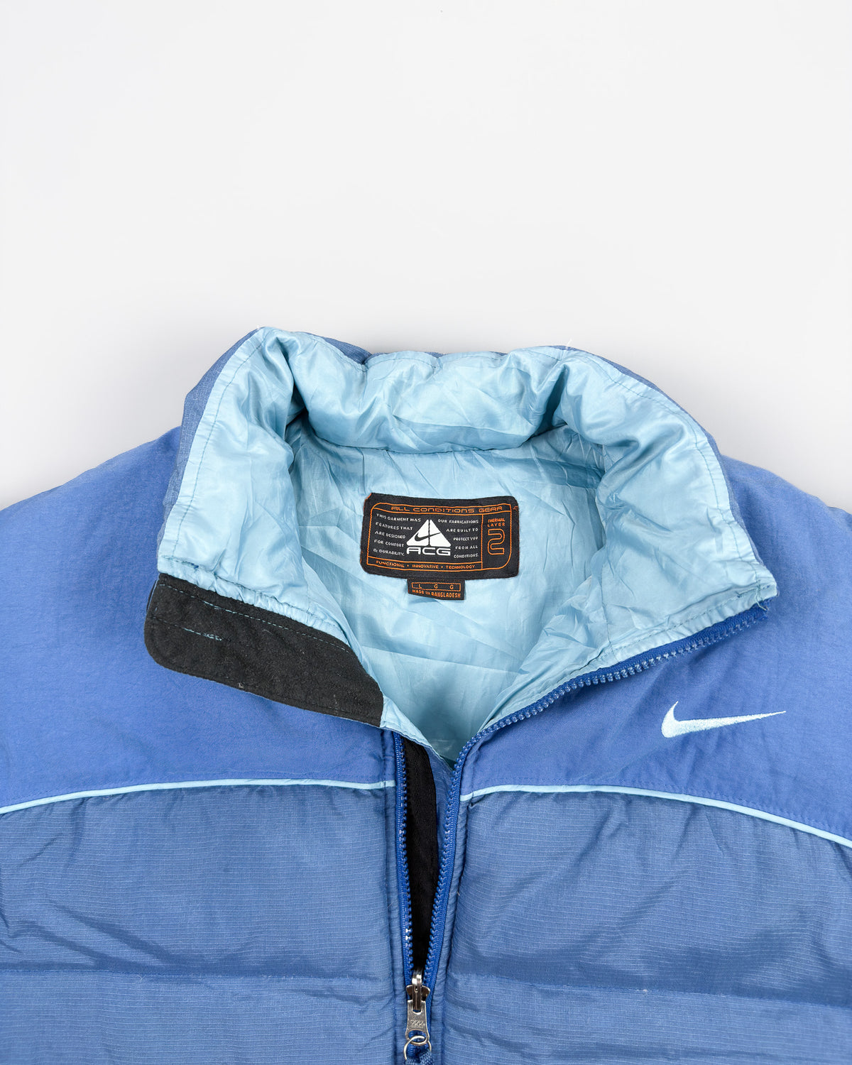 FW1997 Nike ACG Rip-stop Piping Puffer Gilet Vest - Size: Large