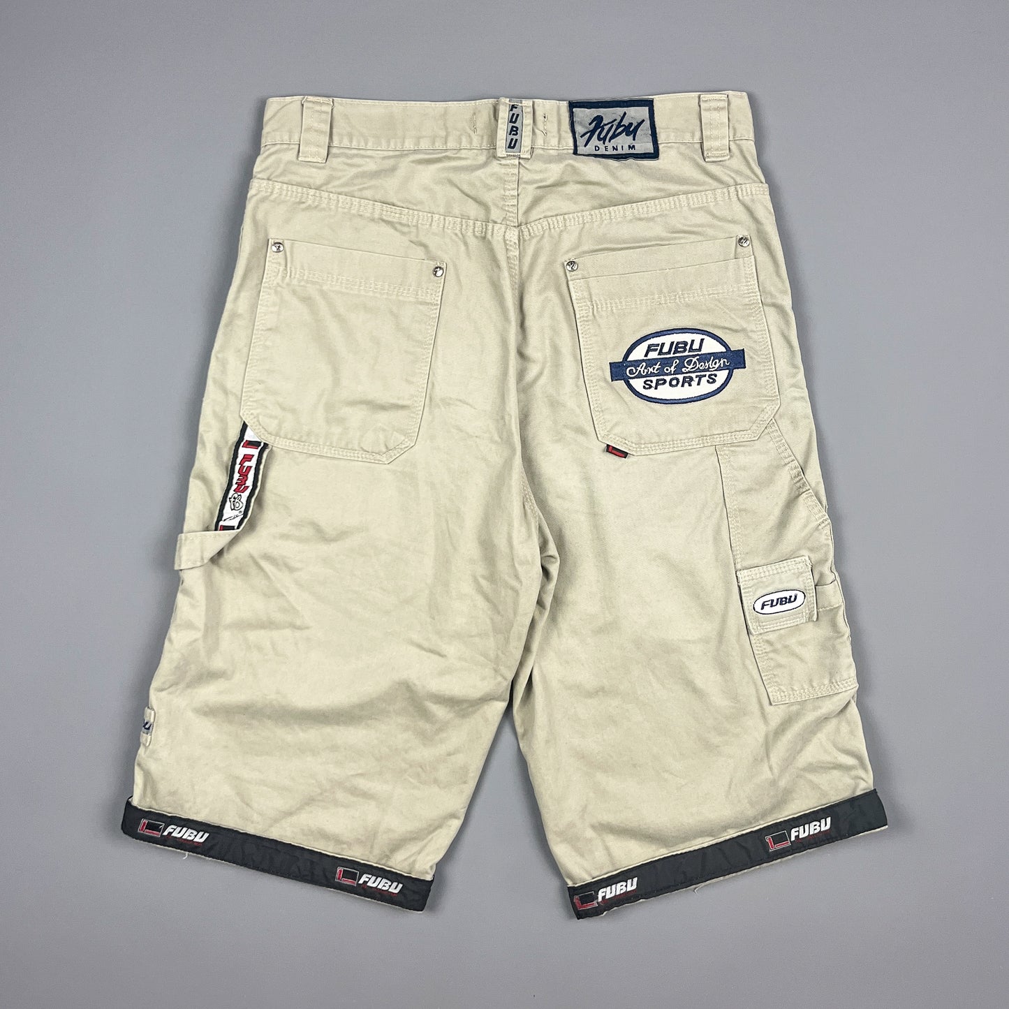 FUBU Denim Utility Jorts 3/4 Length Shorts - Size: 32"