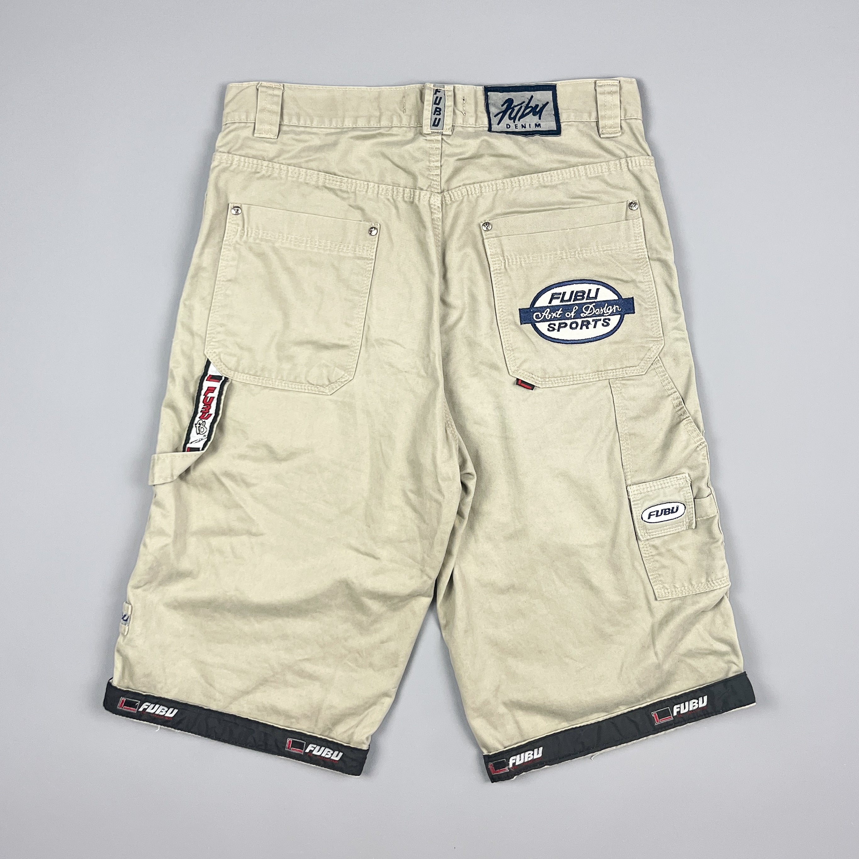 FUBU Denim Utility Jorts 3 4 Length Shorts Size 32 Oldskool Gear