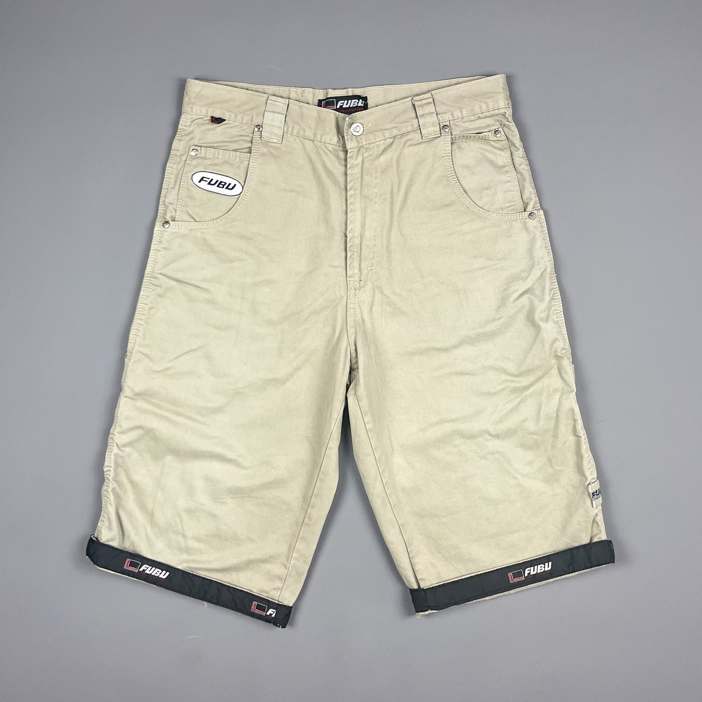 FUBU Denim Utility Jorts 3/4 Length Shorts - Size: 32"