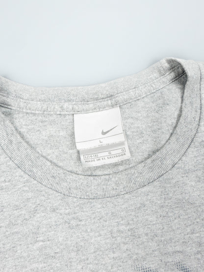 Nike Late 90's Graphic Printed T-shirt - Grey & Red - Size: XS / Small