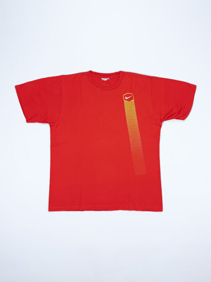 Nike Air Max Plus Tuned Tn Early 2000's Graphic Printed Hex T-shirt - Red & Gold - Size: Medium / Large