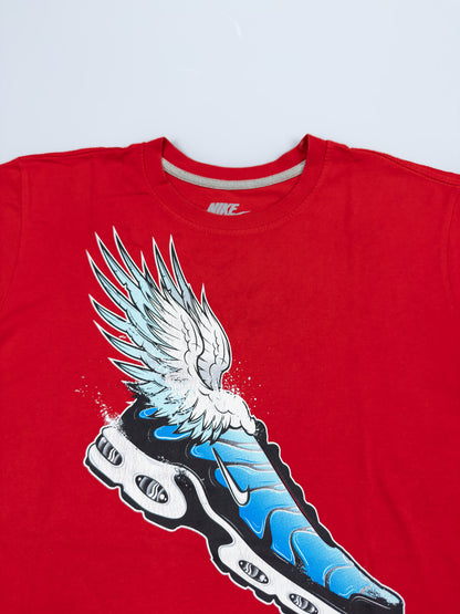 Nike Air Max Plus Tuned Tn Early 2000's Graphic Printed T-shirt - Red - Size: Medium