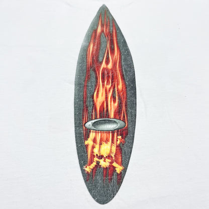 Oakley Early 2000's Flame Skull Surfboard T-shirt - Size: Medium