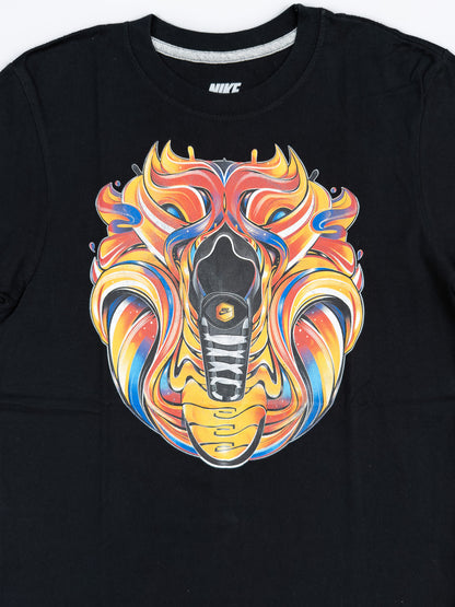 Nike Air Max Plus Tuned Tn Early 2000's Graffiti Graphic Printed T-shirt - Black - Size: XS
