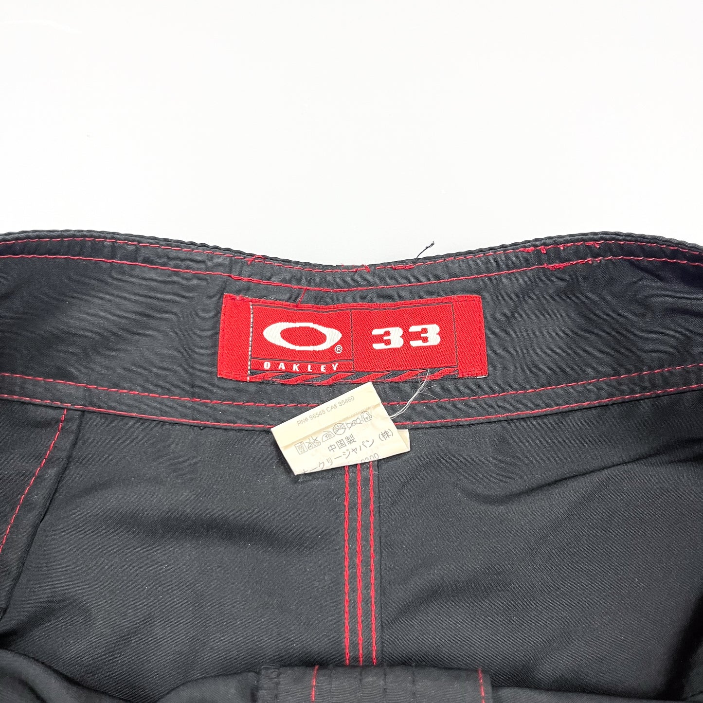 Oakley Early 2000's Flame Skull Ellipse Black Board Shorts - Size: 33"