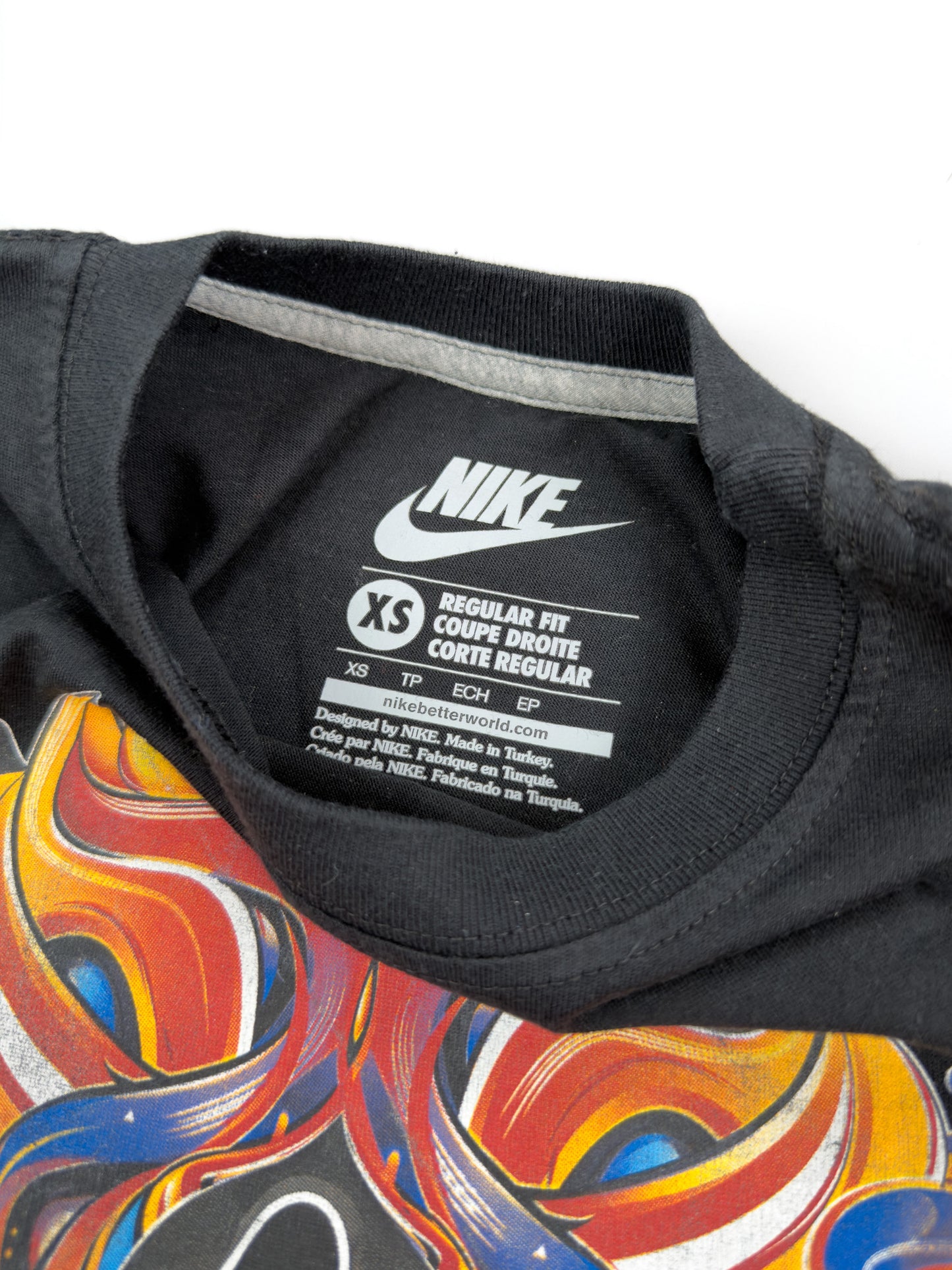 Nike Air Max Plus Tuned Tn Early 2000's Graffiti Graphic Printed T-shirt - Black - Size: XS