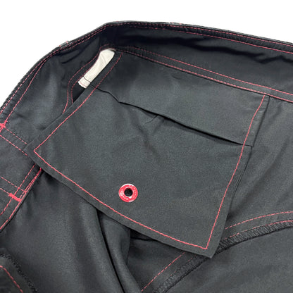 Oakley Early 2000's Flame Skull Ellipse Black Board Shorts - Size: 33"