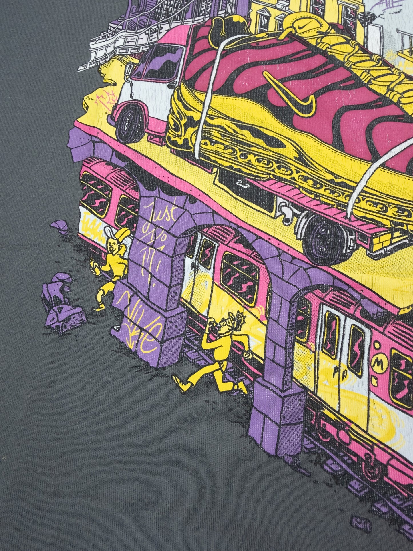 Nike Air Max Plus Tuned Tn / 97 Graffiti Graphic Printed T-shirt - Grey - Size: Small