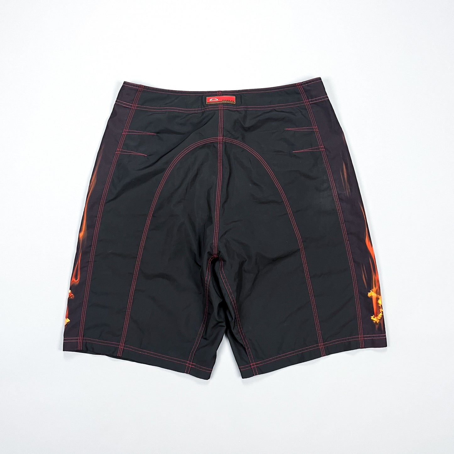 Oakley Early 2000's Flame Skull Board Shorts - Size: 36"