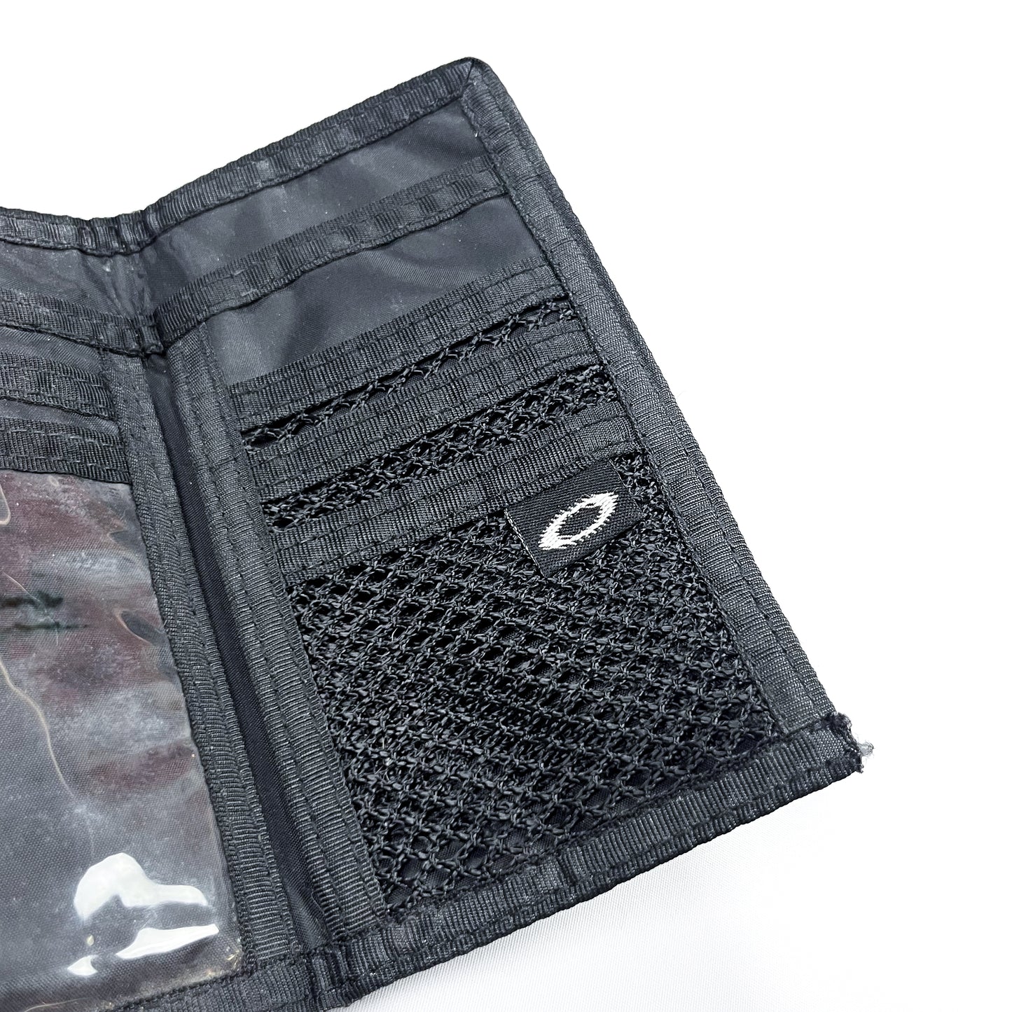 Oakley Early 2000's Leather & Kevlar Wallet - Grey / Black