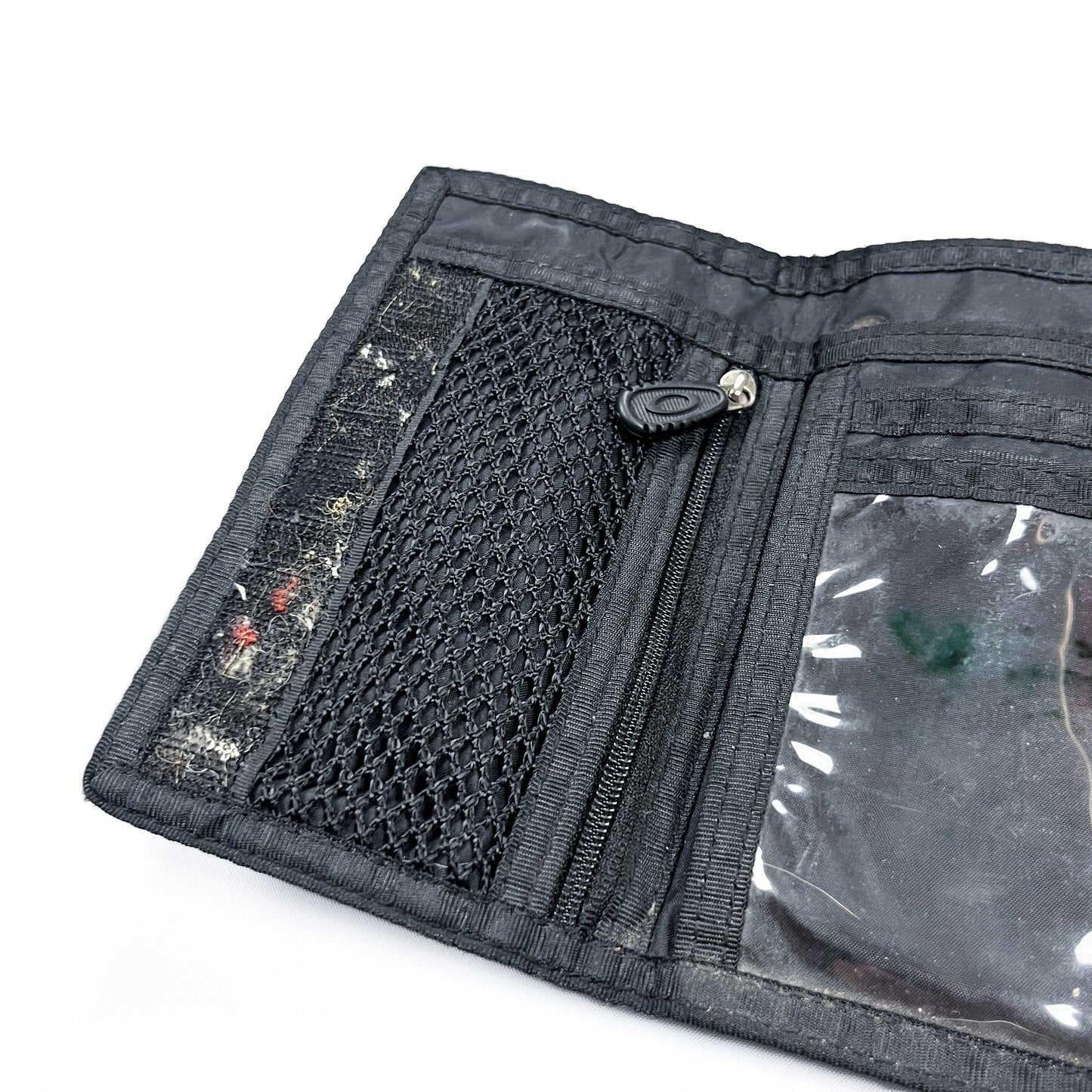 Oakley Early 2000's Leather & Kevlar Wallet - Grey / Black