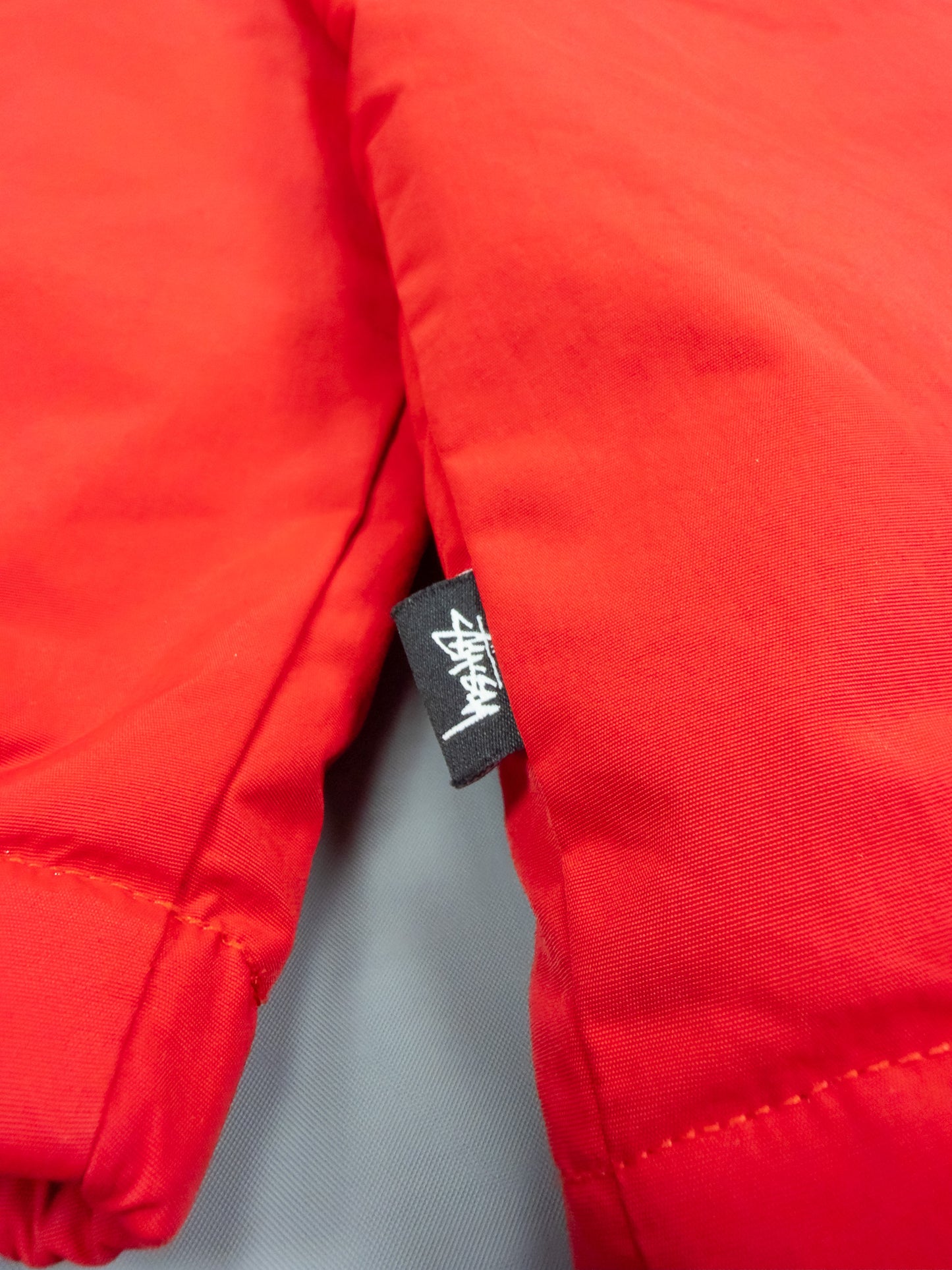 Stüssy SS Link Quilted Coach Jacket - Red / White / Gold - Size: Small