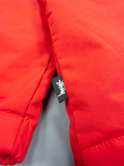 Stüssy SS Link Quilted Coach Jacket - Red / White / Gold - Size: Small