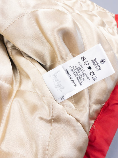 Stüssy SS Link Quilted Coach Jacket - Red / White / Gold - Size: Small
