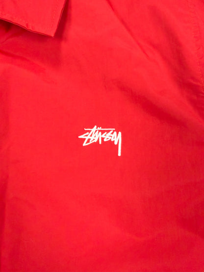 Stüssy SS Link Quilted Coach Jacket - Red / White / Gold - Size: Small