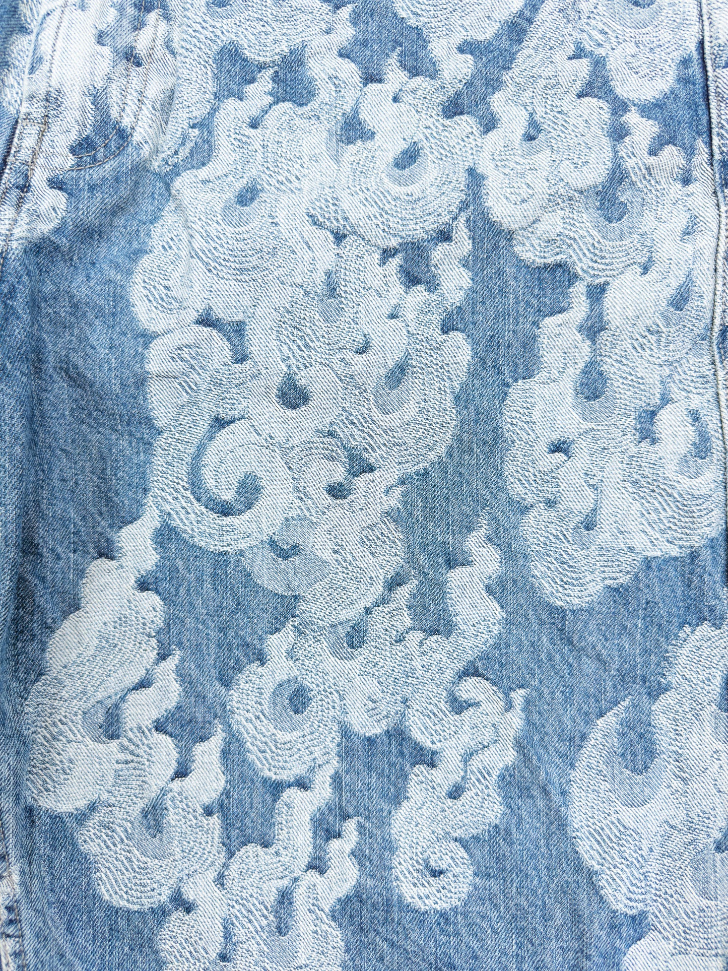 Supreme Jacquard Flames Baggy Denim Shorts - Blue - Size: 34"