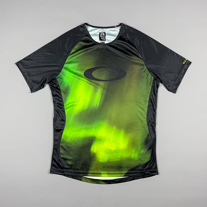 Oakley Green 'Aurora Borealis' T-shirt Jersey - Size: Large