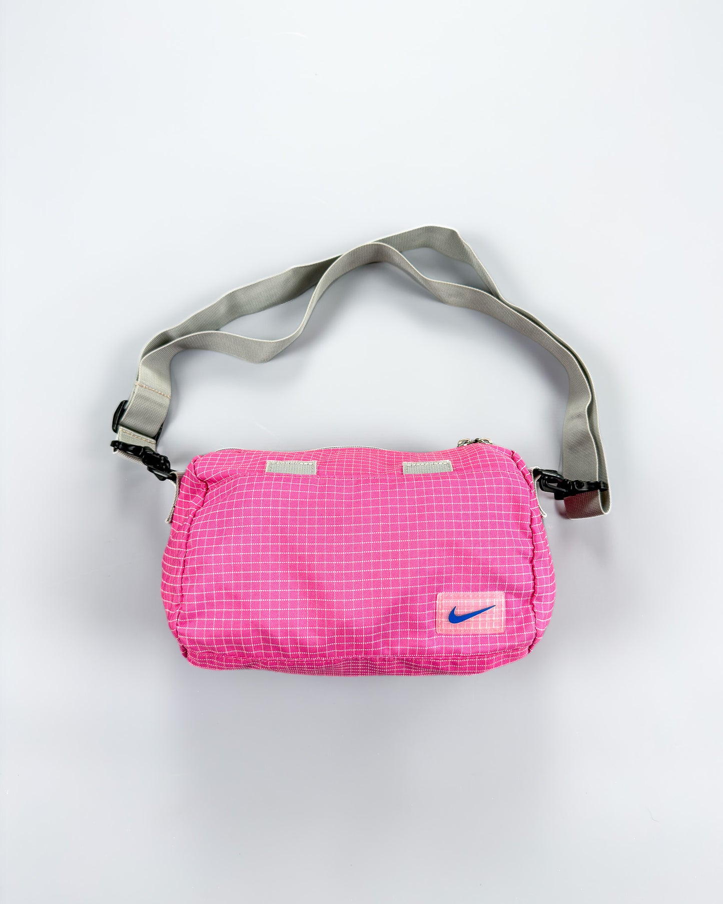 Nike x Maruem Early 2000's Vintage Rip-Stop Sling / Side / Cross Body / Mini Duffle Bag - Pink/Grey/Blue