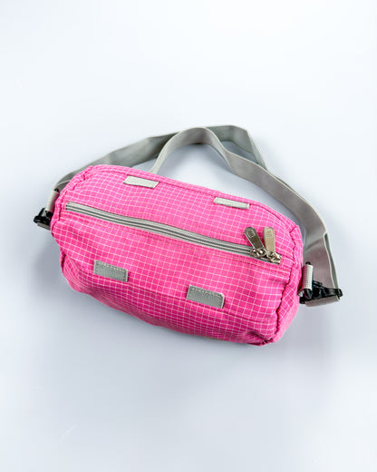 Nike x Maruem Early 2000's Vintage Rip-Stop Sling / Side / Cross Body / Mini Duffle Bag - Pink/Grey/Blue