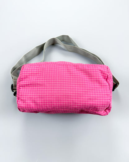 Nike x Maruem Early 2000's Vintage Rip-Stop Sling / Side / Cross Body / Mini Duffle Bag - Pink/Grey/Blue