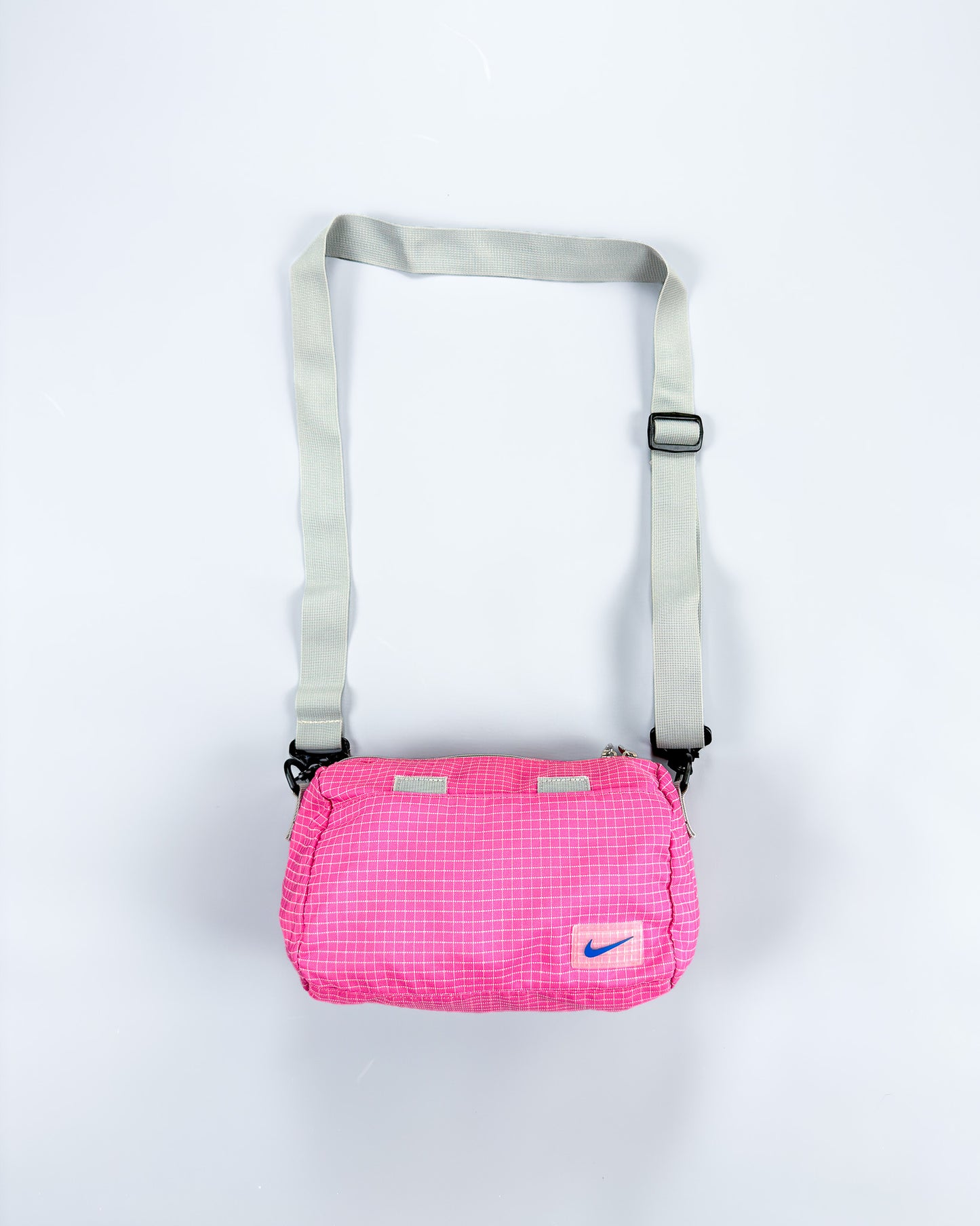 Nike x Maruem Early 2000's Vintage Rip-Stop Sling / Side / Cross Body / Mini Duffle Bag - Pink/Grey/Blue