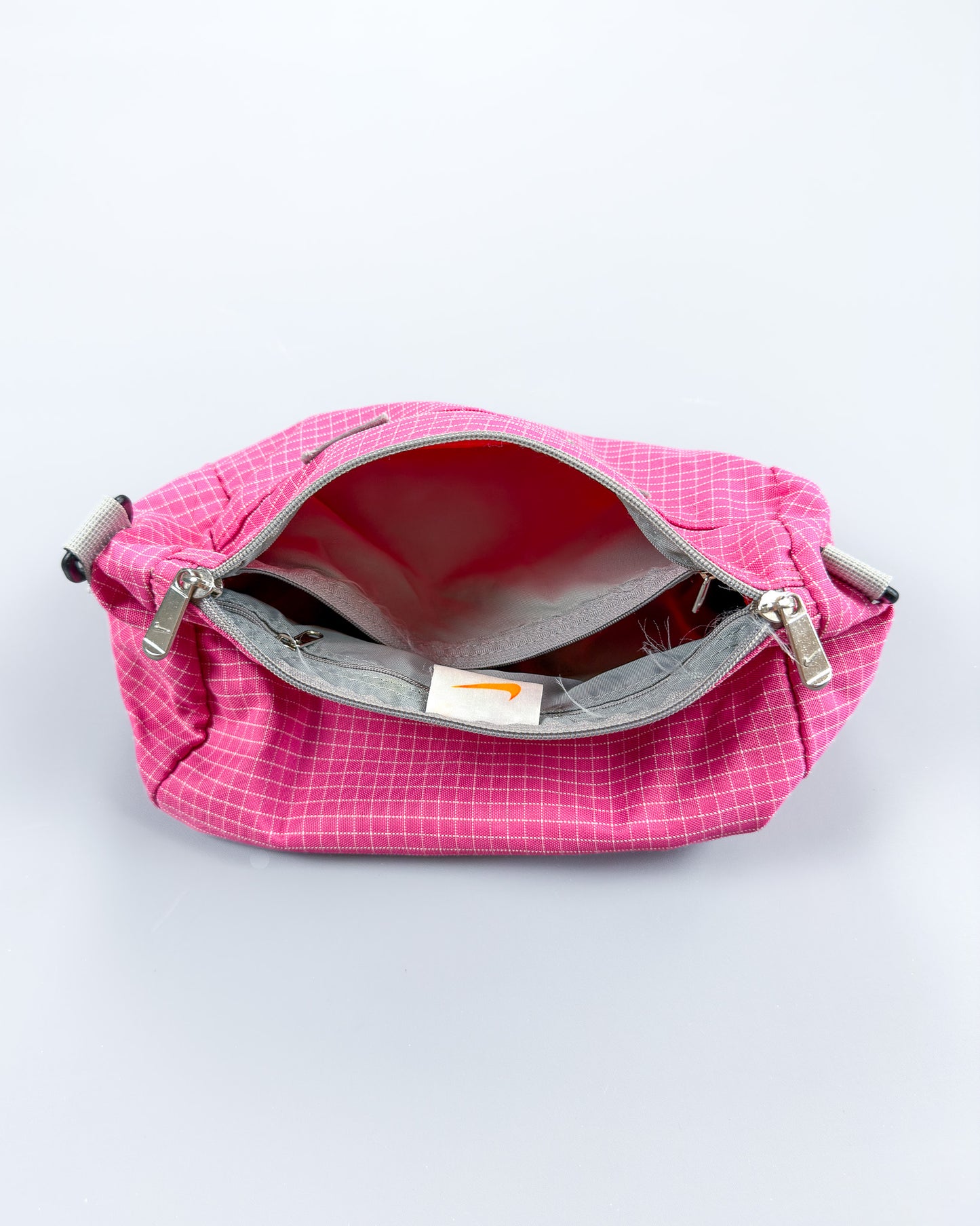 Nike x Maruem Early 2000's Vintage Rip-Stop Sling / Side / Cross Body / Mini Duffle Bag - Pink/Grey/Blue