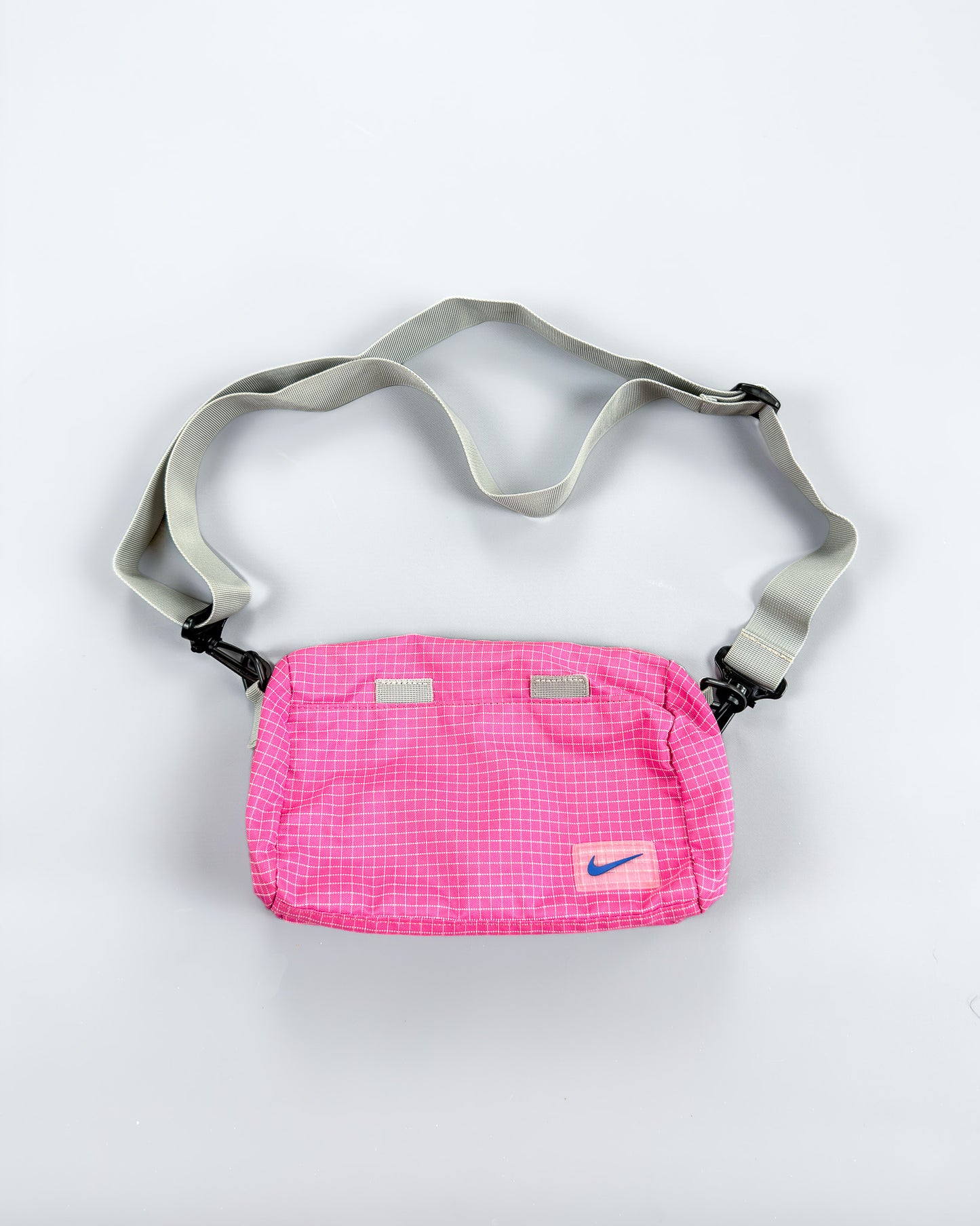 Nike x Maruem Early 2000's Vintage Rip-Stop Sling / Side / Cross Body / Mini Duffle Bag - Pink/Grey/Blue