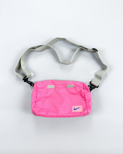 Nike x Maruem Early 2000's Vintage Rip-Stop Sling / Side / Cross Body / Mini Duffle Bag - Pink/Grey/Blue