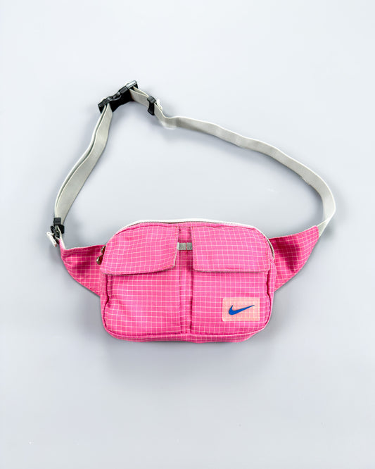 Nike x Maruem Early 2000's Vintage Rip-Stop Sling / Side / Cross Body Bag - Pink/Grey/Blue