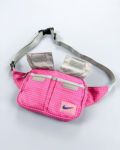 Nike x Maruem Early 2000's Vintage Rip-Stop Sling / Side / Cross Body Bag - Pink/Grey/Blue