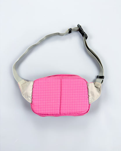 Nike x Maruem Early 2000's Vintage Rip-Stop Sling / Side / Cross Body Bag - Pink/Grey/Blue