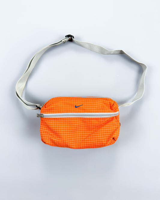 Nike x Maruem Early 2000's Vintage Rip-Stop Sling / Side / Cross Body Bag - Orange/Grey/Blue