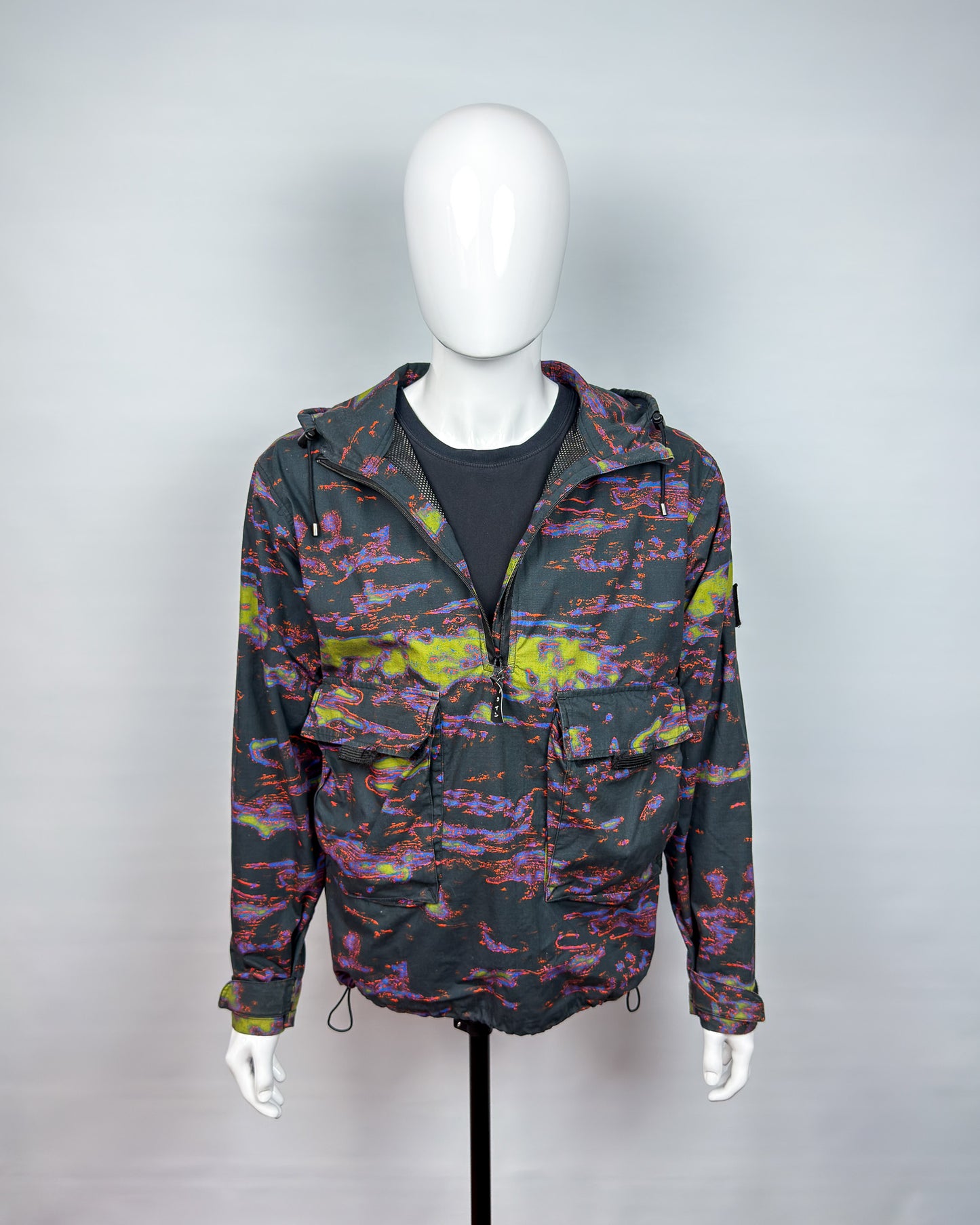 Edwin x Ark Air Digi Camo ‘Pop over’ 1/4 Zip Jacket - Camo - Size: Medium