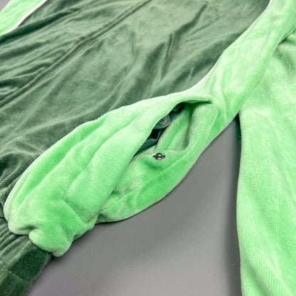 Sean John Script Logo Green Velour Tracksuit - Size: Medium