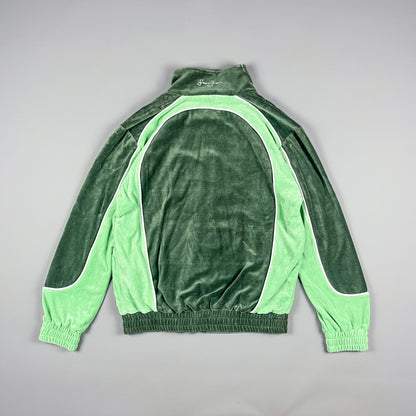 Sean John Script Logo Green Velour Tracksuit - Size: Medium