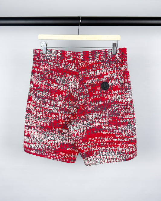 Moschino Jeans 'Kaos' Print Shorts - Size: 34" - Early 2000's - Vintage