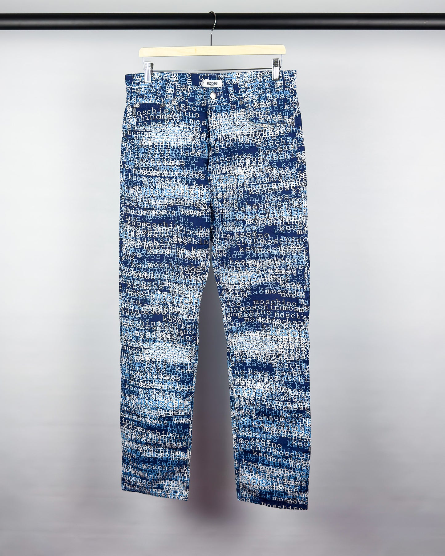 Moschino Jeans 'Kaos' Print Jeans - Size: 34” - Early 2000s - Vintage