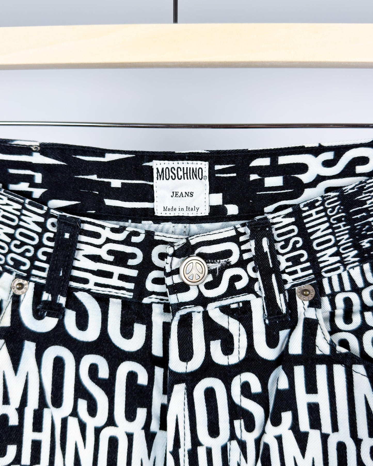 Moschino Jeans 'Crazy' Print Jeans - Size: 32” - 90s - Vintage