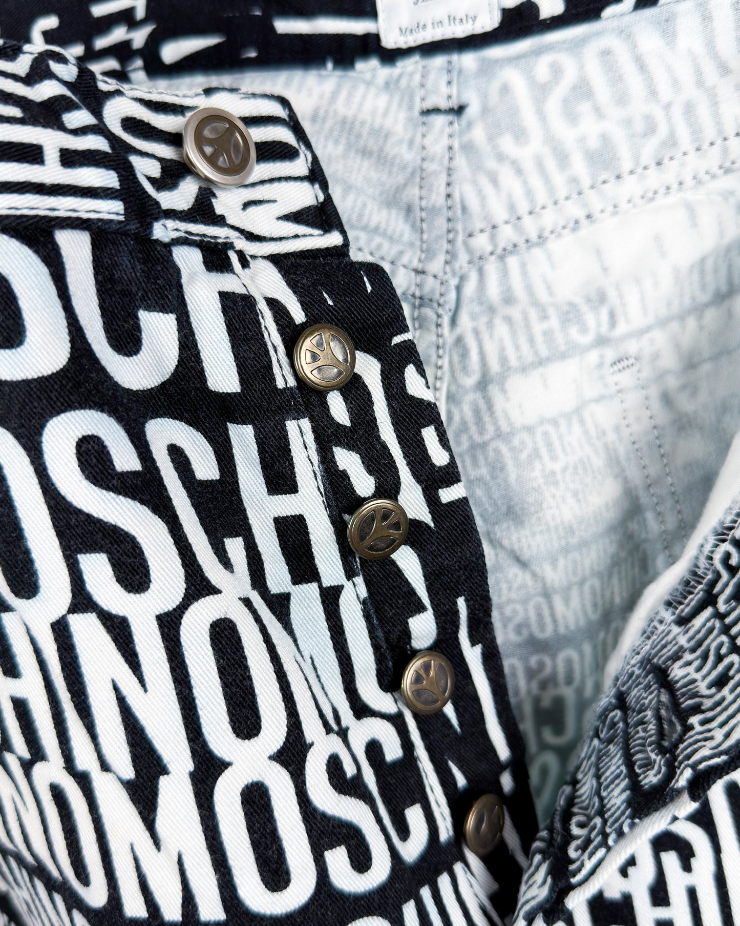 Moschino Jeans 'Crazy' Print Jeans - Size: 32” - 90s - Vintage